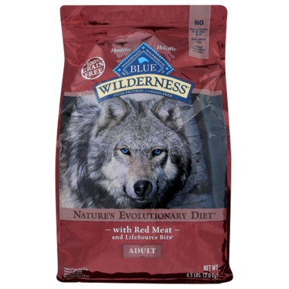 BLUE BUFFALO: Wilderness Adult Dog Food Red Meat Recipe, 4.50 lb