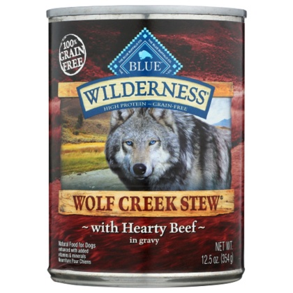 BLUE BUFFALO: Wilderness Wolf Creek Stew Adult Dog Food Hearty Beef Stew, 12.50 oz