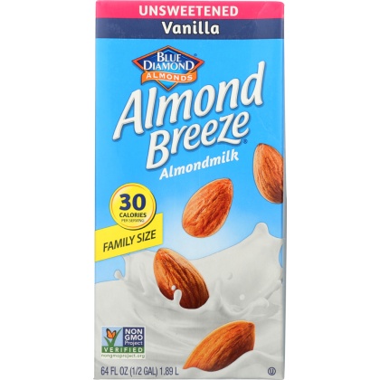 BLUE DIAMOND: Almond Breeze Vanilla Unsweetened, 64 oz