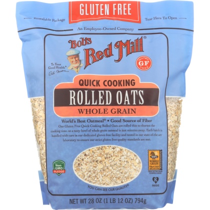 BOBS RED MILL: Oats Rolled Gluten Free, Quick Cook, 28 oz