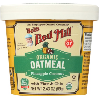 BOBS RED MILL: Organic Oatmeal Cup Pineapple Coconut, 2.43 oz