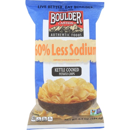 BOULDER CANYON: 60% Reduced Sodium Kettle Cooked Potato Chips, 6.5 oz
