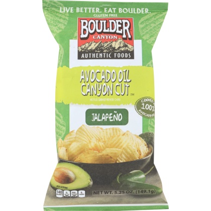 BOULDER CANYON: Avocado Oil Canyon Cut Potato Chips Jalapeno, 5.25 oz