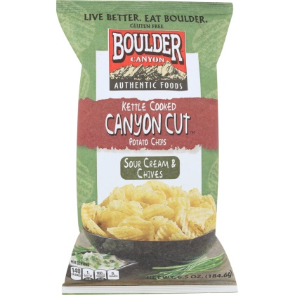 BOULDER CANYON: Chips Kettle Cooked Sour Cream & Chives, 6.5 oz