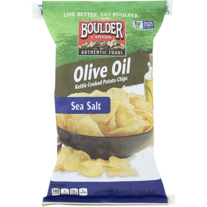 BOULDER CANYON: Natural Foods Kettle Cooked Potato Chips Olive Oil, 6.5 oz