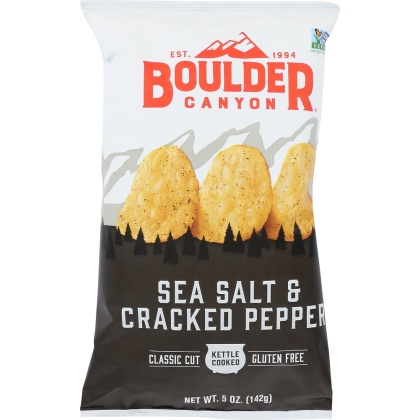 BOULDER CANYON: Sea Salt and Cracked Pepper Potato Chips, 5 oz