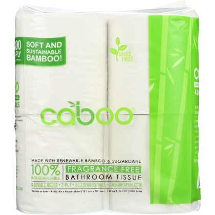 CABOO: 2-Ply Bathroom Tissue 300 Sheets, 4 Rolls