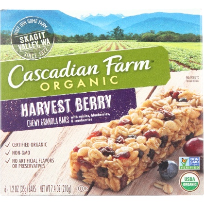 CASCADIAN FARM: Harvest Berry Chewy Granola Bars, 6 pk (7.4 oz)