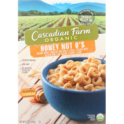 CASCADIAN FARM: Honey Nut O\'s Cereal, 9.5 oz