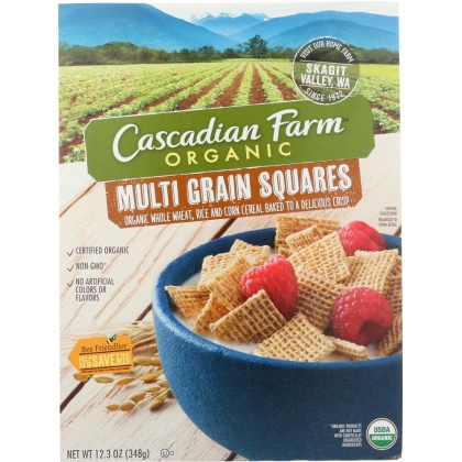 CASCADIAN FARM: Multi Grain Squares Cereal, 12.3 oz