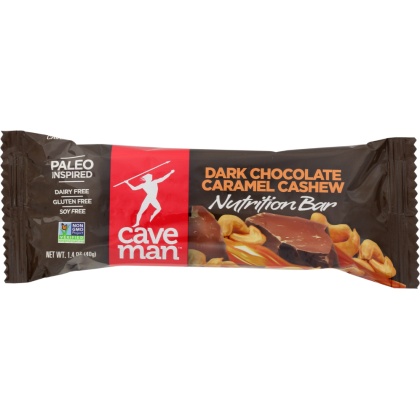 CAVEMAN FOODS: Dark Chocolate Caramel Cashew Bar 1.4 Oz