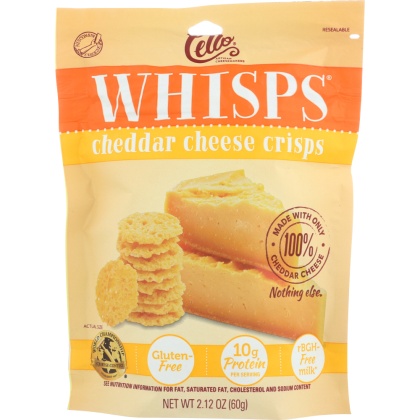 CELLO: WHISPS CHEESE CRISPS CHEDDAR (2.120 OZ)