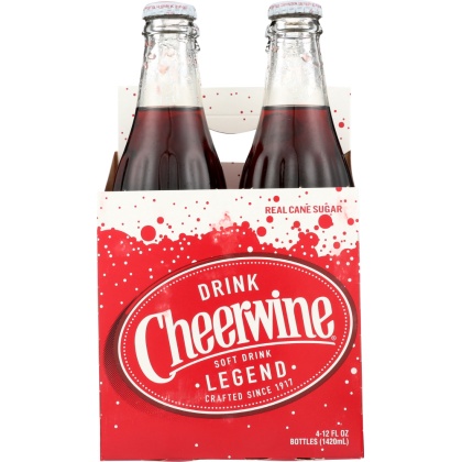 CHEERWINE: Cherry Soda 4 Bottle, 48 oz