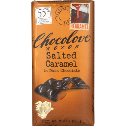 CHOCOLOVE: Dark Chocolate Caramel Bar, 3.2 oz