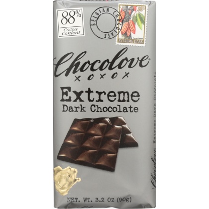 CHOCOLOVE: Extreme Dark Chocolate Bar, 3.2 oz