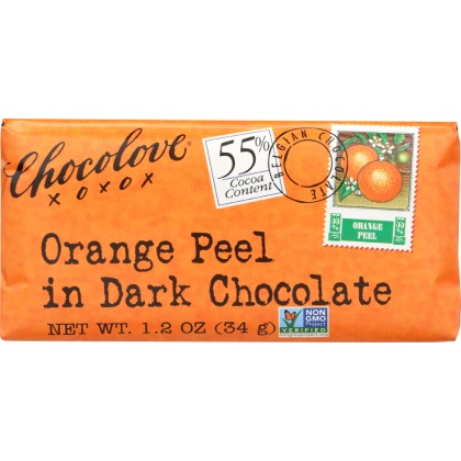 CHOCOLOVE: Mini Dark Chocolate Bar Orange Peel, 1.2 oz