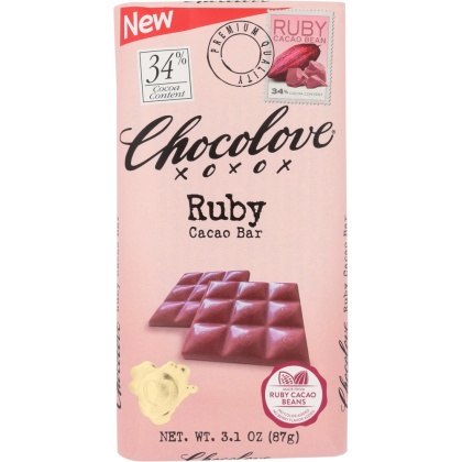 CHOCOLOVE: Ruby Chocolate Bar, 3.1 oz