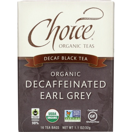 CHOICE TEA: Decaffeinated Earl Grey Tea, 16 bg