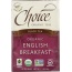 CHOICE TEA: Organic English Breakfast Tea, 16 bg