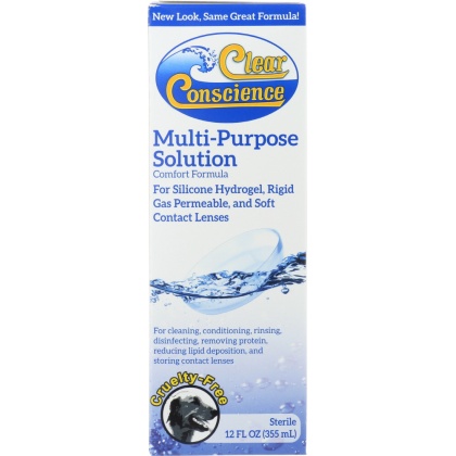 CLEAR CONSCIENCE: Contact Lens Multi Purpose Solution, 12 oz