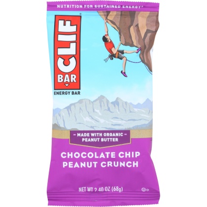 CLIF BAR: Chocolate Chip Peanut Crunch Energy Bar, 2.4 oz