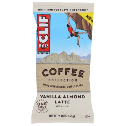 CLIF BAR: Vanilla Almond Latte Energy Bar, 2.40 oz