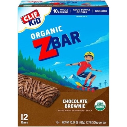 CLIF KID: ZBar Chocolate Brownie 12 Bars, 15.24 oz