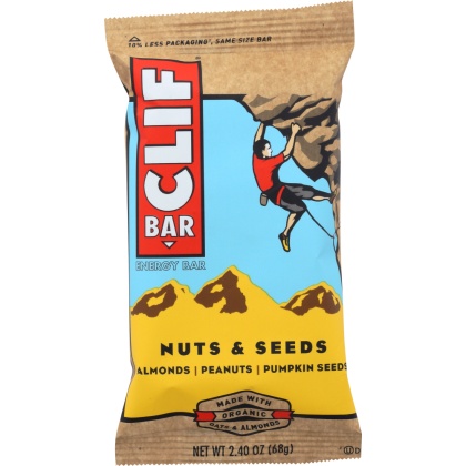 CLIF: Energy Bar Nuts & Seeds, Made With Organic Almonds, 2.4 oz