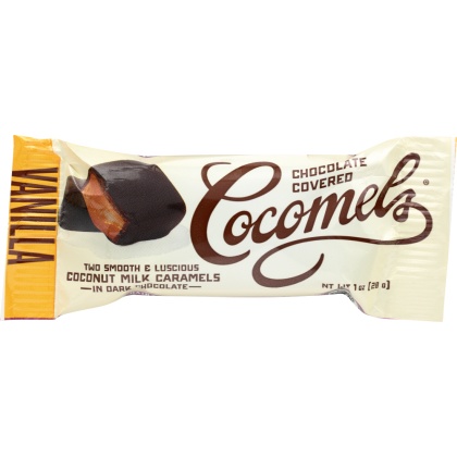 COCOMELS: Vanilla Chocolate Covered Cocomels, 1 oz