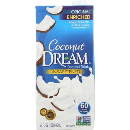 COCONUT DREAM: Enriched Unsweetened Original Coconut Drink, 32 oz