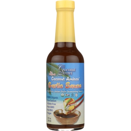 COCONUT SECRET: The Original Coconut Aminos Sauce Garlic, 10 oz