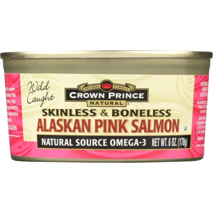 CROWN PRINCE: Natural Skinless & Boneless Pacific Pink Salmon, 6 oz