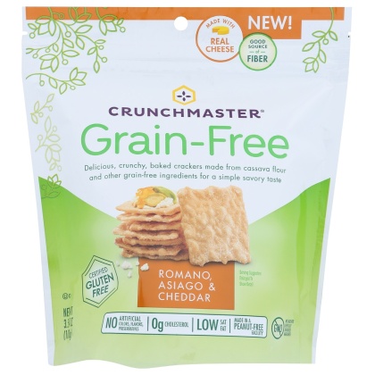 CRUNCHMASTER: Grain-Free Romano, Asiago & Cheddar Cracker, 3.54 oz