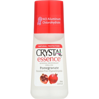 CRYSTAL ESSENCE: Mineral Deodorant Roll-On Pomegranate, 2.25 oz
