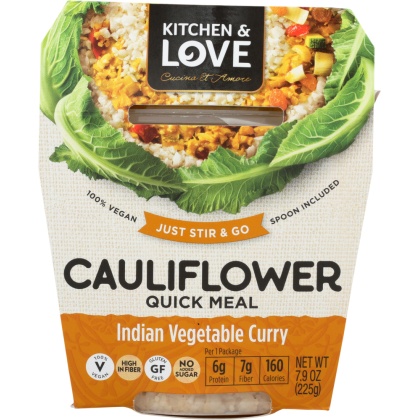 CUCINA & AMORE: Cauliflower Meal Indian Vegetable Curry, 7.9 oz