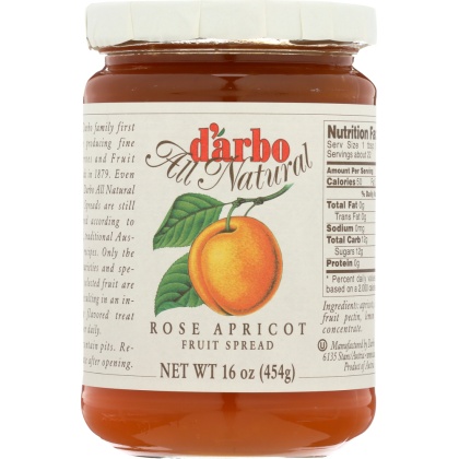 DARBO: Rose Apricot Fruit Spread, 16 oz