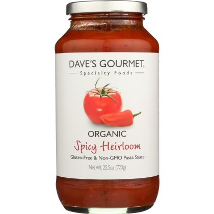 DAVE\'S GOURMET: Organic Pasta Sauce Spicy Heirloom Marinara, 25.5 Oz