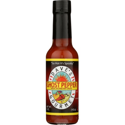 DAVES GOURMET: Ghost Pepper Naga Jolokia Hot Sauce, 5 Oz