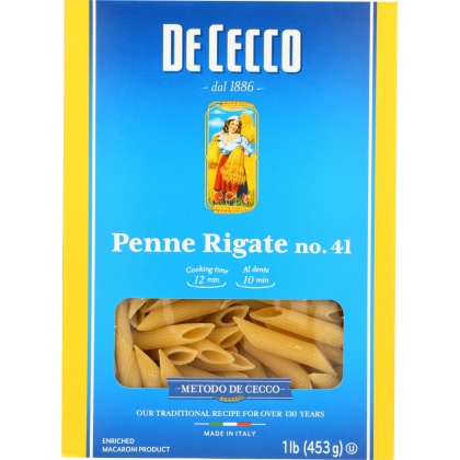 DE CECCO: #41 Penne Rigate Pasta, 16 oz