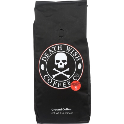 DEATH WISH COFFEE: Ground Coffee Beans, 1 lb