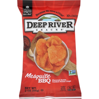 DEEP RIVER: Kettle Cooked Potato Chips Mesquite BBQ, 2 oz