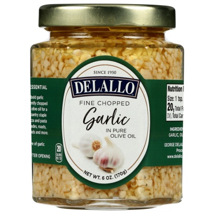 DELALLO: Fine Chopped Garlic in Olive Oil, 6 oz