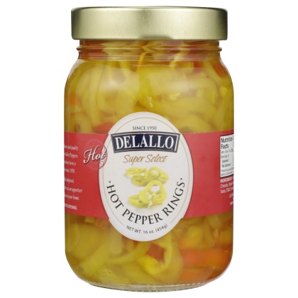 DELALLO: Hot Banana Pepper Rings, 16 oz