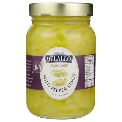 DELALLO: Mild Banana Pepper Rings, 16 oz