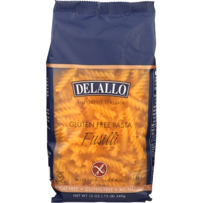 DELALLO: Pasta Corn and Rice Fusilli Gluten Free, 12 oz
