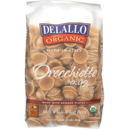 DELALLO: Pasta Whole Wheat Orecchiette, 16 oz