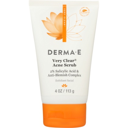 DERMA E: Very Clear Acne Scrub 2% Salicylic Acid Acne Medication, 4 oz