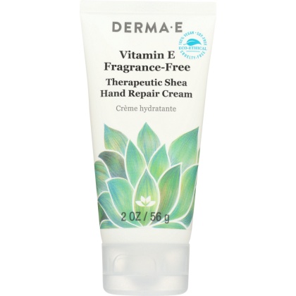 DERMA E: Vitamin E Hand Cream Fragrance Free, 2 oz