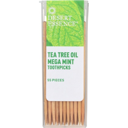 DESERT ESSENCE: Tea Tree Oil Mega Mint Toothpicks, 1 ea