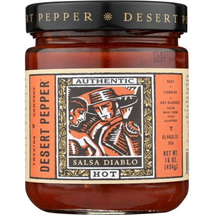 DESERT PEPPER: Diablo Hot Salsa, 16 oz